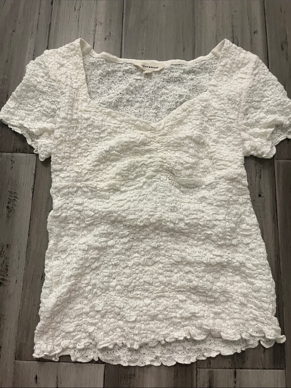 Lucky Brand White Short Sleeve